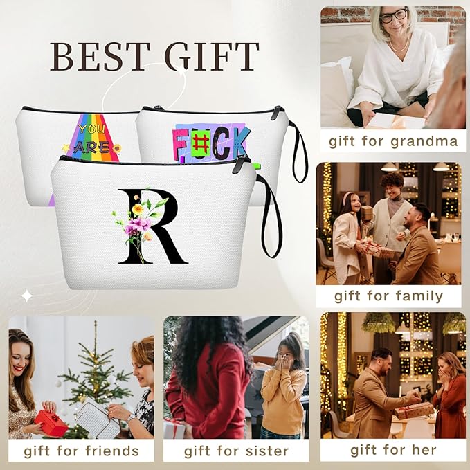 SEAMOON Bridesmaid Proposal Bridal Birthday Unique Gifts for Women Bride Friend Bestie Personalized Travel Make up Cosmetic Bag with Mirror Valentines Mothers Day Christmas Graduation R