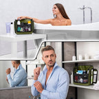 Travel Toiletry Bag for Men and Women - (10.6”x10.6”x3.2”) Large Hanging Toiletry Organizer - Waterproof Hygiene Bag with Metal XXL Swivel Hook, with Sturdy Zippers and 19 Compartments for Toiletries