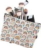 Makeup Bag Bohemian Rainbows Cosmetic Bag Mini Portable Travel Toiletry Bag Organizer Makeup Brushes Aesthetic Accessories Waterproof Storage Bag for Women