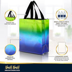 Nush Nush Set of 12 Gradient Medium Gift Bags - 4 Stunning and Shiny Reusable Gift Bags With Handles - Ideal Goodie Bag for Birthday Party, Wedding Party Favors, Christmas, Thanksgiving - 8x4x10
