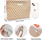 STARDW Aesthetic Floral Makeup Bag Cute Small Cosmetic Bags for Women Girls, Travel Toiletry Bag Large Capacity Zipper Makeup Pouch, Purse Organizer Pouches (Red Floral)