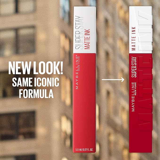 Maybelline SuperStay Matte Ink Liquid Lipstick, Long Lasting High Impact Color, Up to 16H Wear, Thrill Seeker (Matte Black Lipstick)