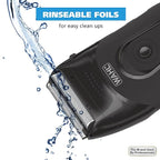 Wahl Compact Rechargeable Lithium Ion Shaver Kit with Hygienic Rinseable Foils & Cutter Bar with Dual Flexible Foils That Move with The Contours of Your Face - 7065