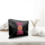 Nogrit Dancer Makeup Bag,Dance First Think Later Trendy Hot Pink Disco Ball Inspirational Makeup Travel Toiletry Bag,Dancing Gifts for Women,Gifts for Dance Lovers