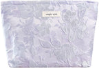 STARDW Aesthetic Floral Makeup Bag Cute Small Cosmetic Bags for Women Girls, Travel Toiletry Bag Large Capacity Zipper Makeup Pouch, Purse Organizer Pouches