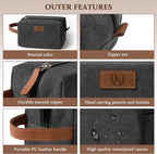 Janhavi Waterproof Makeup Bag Traveling,Groomsmen Gifts,Men's Accessories Case, Cruise Essentials Travel Bag, Engraved Initials & Wheat Ear, Mens Travel Bag Toiletry, Travel Essentials (Dark Grey Y)