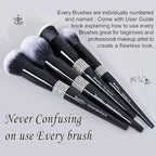 Bueart Design 16Pcs Makeup Brushes Set with Classic Holder,Premium Ultra Soft Professional Make up Brushes for Foundation,Blush,Powder,Highlighter,Contour,Eyeshadow