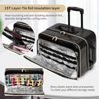 OCHEAL Rolling Makeup Train Case, 18" Carry On Travel Cosmetic Organizer Suitcase,Extra Large Trolley Makeup Storage Case On Wheels,3 Layers with 3pcs Traveling Bags for Hairstylist Cosmetology Artist