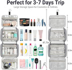 Bosidu Hanging Travel Toiletry Bag,Large Capacity Cosmetic Travel Toiletry Organizer for Women with 4 Compartments & 1 Sturdy Hook,Perfect for Travel/Daily Use/Christmas