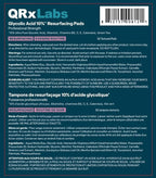 QRxLabs Glycolic Acid Pads - 50-Count Jar, 10% Glycolic Acid - AHA Resurfacing Peel & Exfoliating Face Pads - Alcohol-Free Rinse-Free With Vitamins B5, C & E & Green Tea Extract