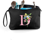 SEAMOON Women Birthday Unique Initial Funny Gifts for Teenage Girl Sister Friends Bridesmaid Personalized Travel Make up Cosmetic Bag with Mirror Valentines Mothers Day Christmas Graduation D