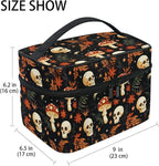 MNSRUU Makeup Bags, Mushrooms Skull Makeup Organizer Bags Toiletry Bag Box Travel Cosmetic Bag Make Up Train Case for Women Teen Girl Ladies