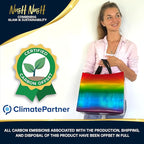 Nush Nush Large Rainbow Gift Bags– Set of 12 Colorful Holographic Reusable Gift Bags with Handles - Ideal Rainbow Goodie Bag for Birthday Party, Kids Party, Sleepover, Pride Events - 13x5x11