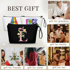 SEAMOON Bridesmaid Proposal Bridal Birthday Unique Gifts for Women Bride Friend Bestie Personalized Travel Make up Cosmetic Bag with Mirror Valentines Mothers Day Christmas Graduation E
