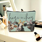 Cow Print Stuff,Cow Makeup Bag,Cow Gifts,Western Makeup Bag,Makeup Bags For Women,Cow Print(Green Pu Leather Cosmetic Bag)