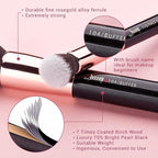Jessup Brand 25pcs Professional Makeup Brush Set Beauty Cosmetic Foundation Powder Blusher Eyeshadow Blending Natural-Synthetic Hair Brushes Set (Black/Rose Gold)