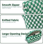 Travel Makeup Bag, Checkered Cosmetic Bag Make Up Organizer Case for Women, Small Toiletry Bag Skincare Pouch for Toiletries Accessories Brushes, 2PCS