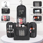 Hanging Toiletry Bag with Hook, Travel Cosmetic Makeup Bag Organizer for Accessories, Shampoo, Shaving Bag for Toiletries Accessories,Travel Essentials Kit (Black)