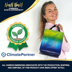 Nush Nush Holographic Gradient Gift Bags Medium Size - Set of 12 Reusable Green & Blue Gift Bags with Handles - Ideal Party Favor Bag for Kids birthday, Christmas, Thanksgiving, Return Gifts - 8x4x10