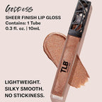 The Lip Bar - Lip Gloss, Goddess (Golden Bronze Shimmer) - Gloss Up Sheer Finish - Smooth, Not Sticky Formula - Coconut Oil, Olive Oil, Argan Oil & Vitamin E - Vegan & Cruelty Free - .30 fl oz