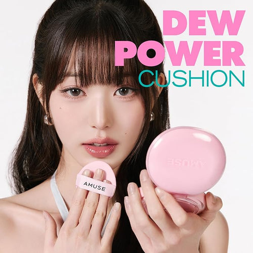 Amuse SEOUL DEW POWER VEGAN CUSHION ([REFILL] 1.5 NATURAL) | Dewy, glow, long-lasting, clean beauty, lightweight, natural look, foundation for sensitive skin, hydrating cushion