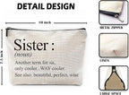 Sufamb Sister Gifts Makeup Bag, Best Sister Gifts for Mother's Day Birthday Cosmetic Bags, Sisters Gift Portable Small Toiletry Bag Zipper Makeup Pouch