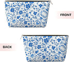 Womens Leather Makeup Bag Cosmetic Bag Travel Toiletry Bags Make Up Bags for Women Adult (Colorful Butterfly-1)
