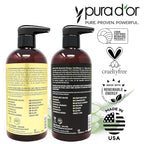 PURA D'OR Advanced Therapy Biotin Shampoo & Conditioner Hair Care Set For Hair Thinning, CLINICALLY TESTED Effective Results, Herbal Hair Thickening Products For Women & Men, 16oz x2