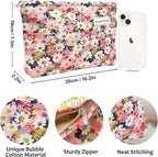 STARDW Aesthetic Floral Makeup Bag Cute Small Cosmetic Bags for Women Girls, Travel Toiletry Bag Large Capacity Zipper Makeup Pouch, Purse Organizer Pouches (Colorful Daisies)