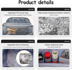 BOYATU Travel Makeup Bag for Women: Large Capacity Make up Bag with Compartments - Vegan Leather Cosmetic Bag set of 3 - Waterproof Toiletry Bag with Handle & Divider(E-2-Black)