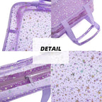 Yaopeing 2Pcs PVC Clear Makeup Bag Organizer for Women,Star Transparent Cosmetic Case Travel Toiletry Pouch with Zipper,Large Make Up Purse for Daily Accessory,Purple