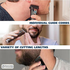 WAHL USA Stainless Steel Lithium Ion 2.0+ Slate Beard Trimmer for Men - Electric Shaver, Nose Ear Trimmer, Rechargeable All in One Men's Grooming Kit - Model 9864