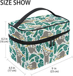 Makeup Bag, Cute Sloths And Tropical Palm Leaves Travel Makeup Organizer Bag Cosmetic Cases Toiletry Bags for Girl Women Ladies