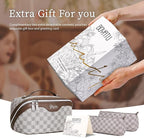 BOYATU Travel Makeup Bag Cosmetic Bags for Women: Large Make up Bags Set of 3 - Portable Makeup Organizer with Compartments&Handle&Divider - Waterproof PU Leather Toiletry Bag(C-1-Light Brown)