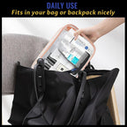 16 Pieces Clear Makeup Bags Bulk, TSA Approved Toiletry Bag for Travel, PVC Waterproof Travel Pouches Clear Pouch with Zipper for Men and Women Carry-on Travel Essentials Cosmetic Bags (Peach Pink-M)