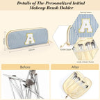 Travel Makeup Bag Christmas Gifts for Women Girl Teens, Personalized Initial Makeup Bag for Cute Teen Girls, Preppy Stuff Toiletry Bag Cosmetic Bag, Teen Girls Gift Trendy Stuff, Letter P