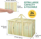 BALEINE 8-Pack Oversized Moving Bags with Reinforced Handles, Heavy-Duty Storage Tote for Clothes, Moving Supplies (Color Strip, 8-Pack)