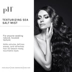 pH PURE HAIR Sea Salt Spray for Beach Waves - Volumizing Hair Spray for All Hair Types - Lightweight Unscented Formula for Textured Wavy Hair - Perfect for Curly, Wavy & Straight Hair - 6.76 Oz