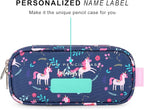 mibasies Girls Pencil Case for Kids, Multi-Slot Pencil Pouch, Unicorn Flower
