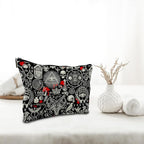 Nogrit Gothic Black Makeup Bag, Halloween Gifts for Women, Retro Small Cosmetic Bag for Purse, PU