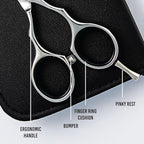 Ronin Hair Cutting Shears Set by Tokko Katana, Professional Scissor Kit, 6.5" Sharp Stainless Steel Regular & Thinning Haircut, Grooming Scissors for Barber, Hairdresser, Salon Professional, & DIY