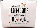 Christian Gifts for Women Friends Makeup Bag, Christian Secret Sister Birthday Gift for Best Friends, Friendship Gifts for women, Christian Gift Cosmetic Bag