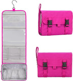 Relavel HangingTravel Toiletry Bag for Women, Large Capacity Toiletries Bag, Travel Essentials Organizer, Hanging Makeup Case for Accessories, Waterproof Bathroom Shower Bag (hot pink)