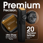 Bell+Howell Vacutrim Cordless Beard Trimmer – Rechargeable Electric Shaver with Built-in Vacuum, 20 Trim Settings, LED Indicator – for Mustache, Sideburns, Facial Hair – Deluxe, 7.5" As Seen On TV