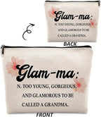 Glamma Definition Makeup Cosmetic Bag, Inspirational Grandma Makeup Travel Bag, Grandma Appreciation Cosmetic Bag Gifts For Grandma Grandmother Birthday Mother's Day from Granddaughter Grandson