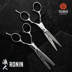 Ronin Hair Cutting Shears Set by Tokko Katana, Professional Scissor Kit, 6.5" Sharp Stainless Steel Regular & Thinning Haircut, Grooming Scissors for Barber, Hairdresser, Salon Professional, & DIY