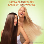 Garnier Fructis Sleek & Shine Shampoo (22 Fl Oz) + Conditioner (21 Fl Oz) Set for Frizzy, Dry Hair, Plant Keratin + Argan Oil (2 Items), 1 Kit (Packaging May Vary)