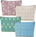 4 PCs Inspirational Tennis Makeup Bag: Accessory Gift Cosmetic Toiletry Bag - Player Graduation Birthday Gifts for Women Girls Tennis Lovers
