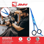 Jimy 6.5" Hair Scissors Professional – Ultra Sharp Razor Edge Stainless-Steel Scissors to Cut Hair – Ergonomic Design Salon Quality Hair Shears for Men, Women & Barbers