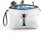 SEAMOON Bride to be Birthday Womens Unique Initial Monogram Gifts for Women Mom Personalized Travel Makeup Cosmetic Bag with Mirror Valentines Mothers Day Christmas Graduation I